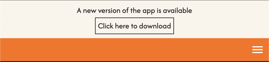 Mobile Update Banner